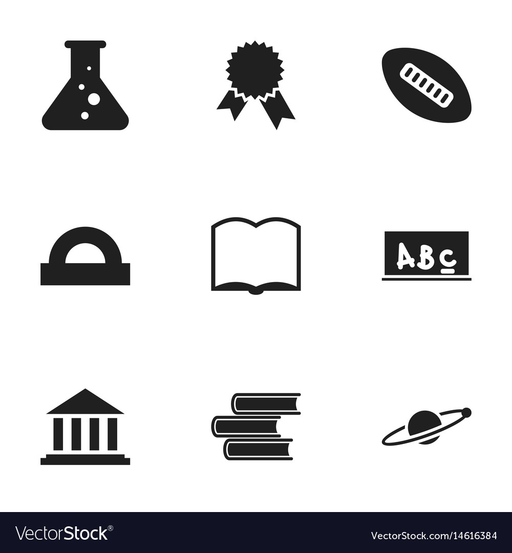 Set of 9 editable university icons includes