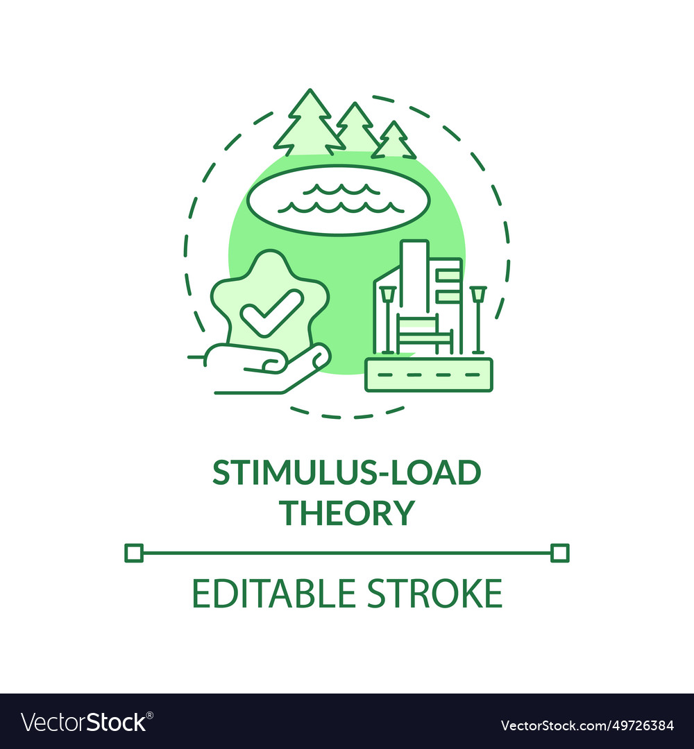 Thin line simple green stimulus load theory icon