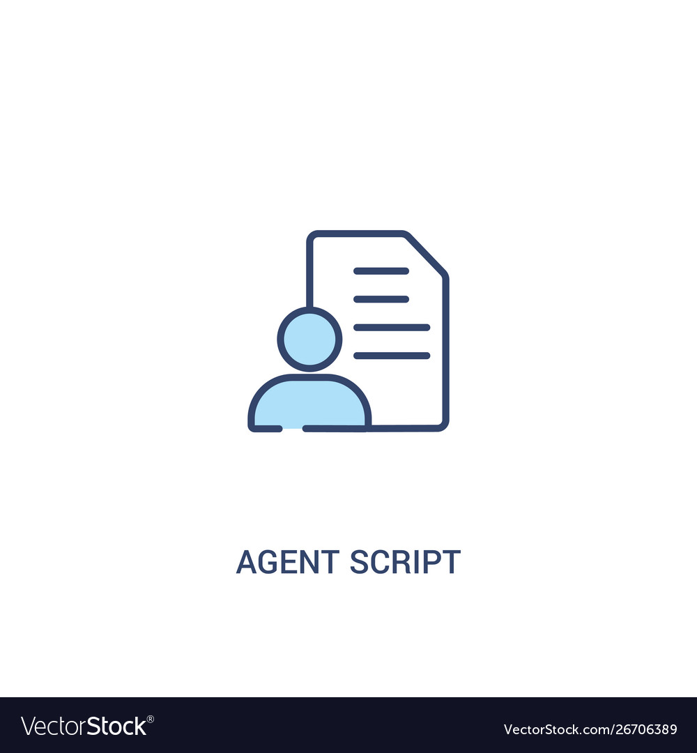 Agent script concept 2 colored icon simple line