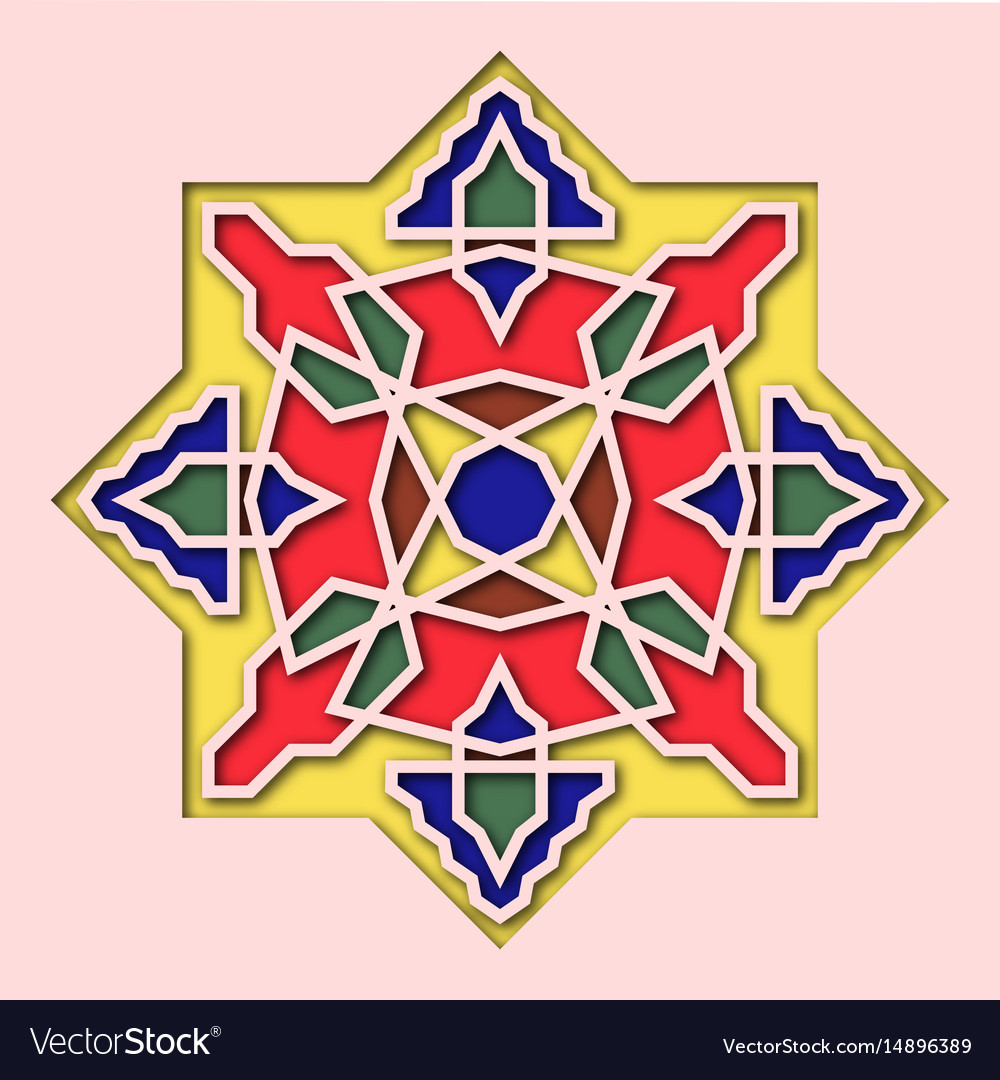 Arabesque arabic tile orient colorful stained