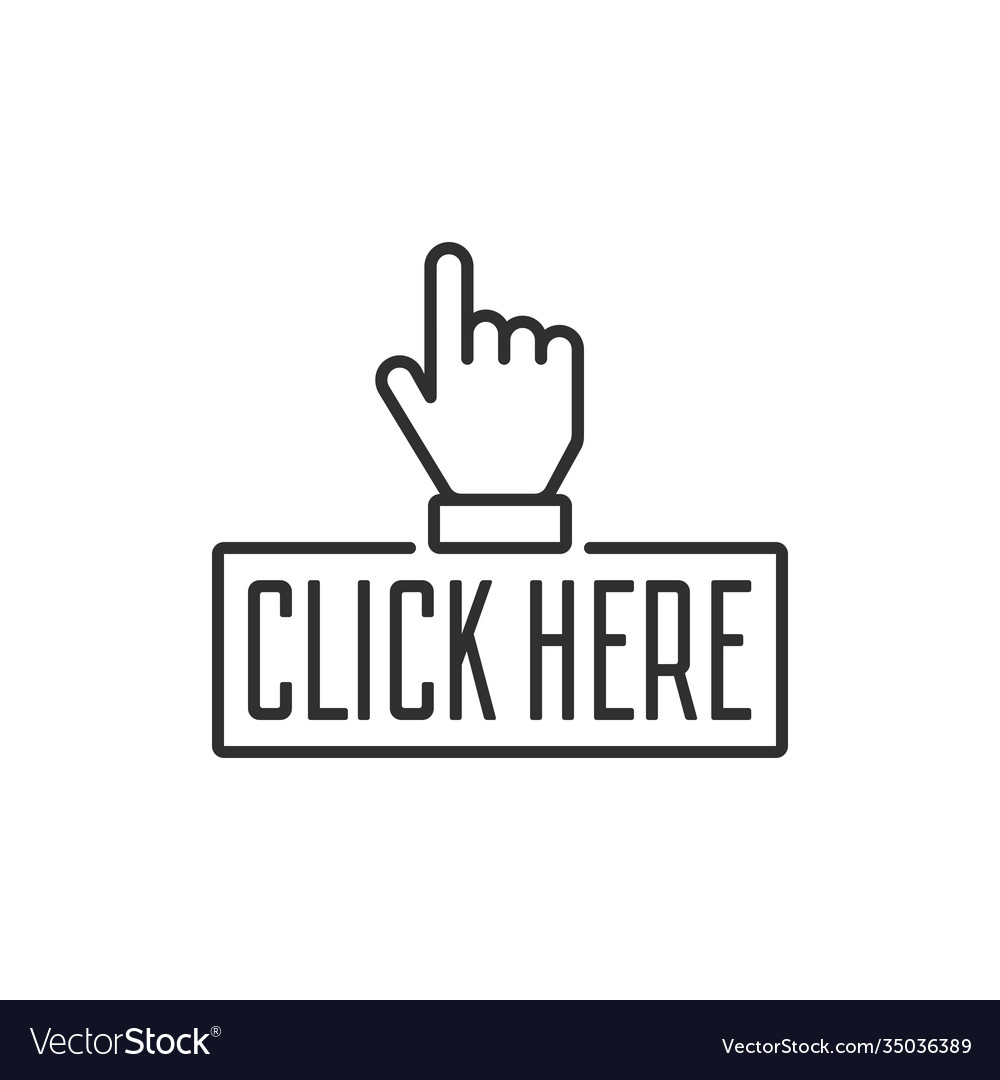 Click here button Royalty Free Vector Image - VectorStock