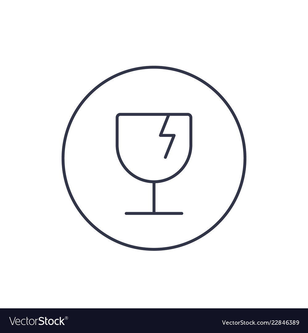 Fragile symbol linear icon