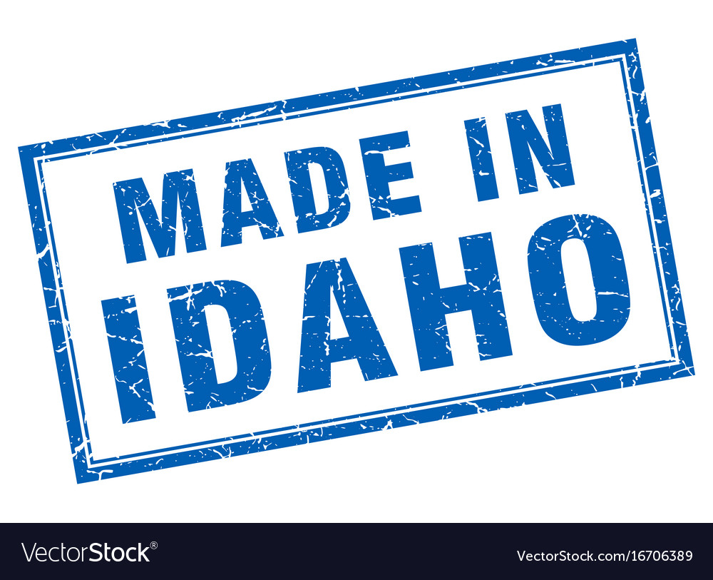 Idaho blue square grunge made in stamp