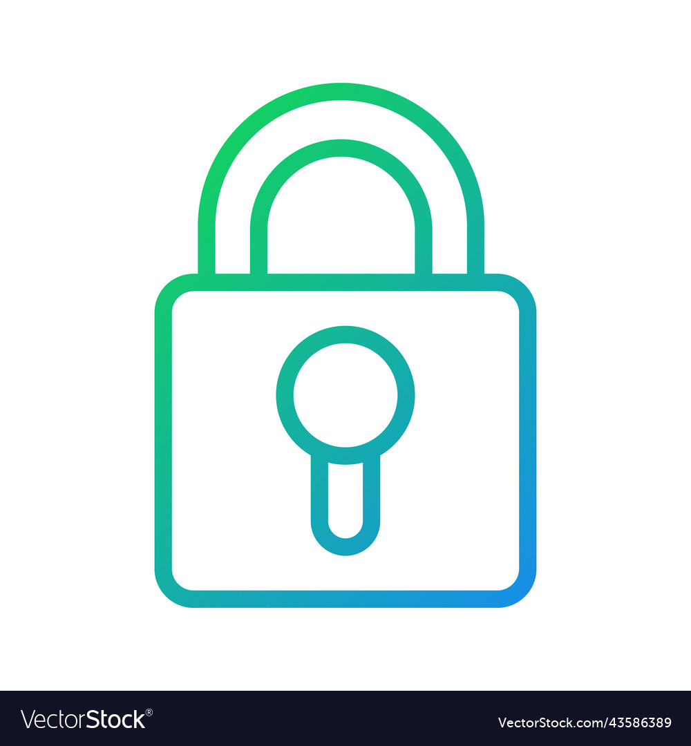 Lock pixel perfect gradient linear icon vector image Lock pixel perfect gradient linear icon