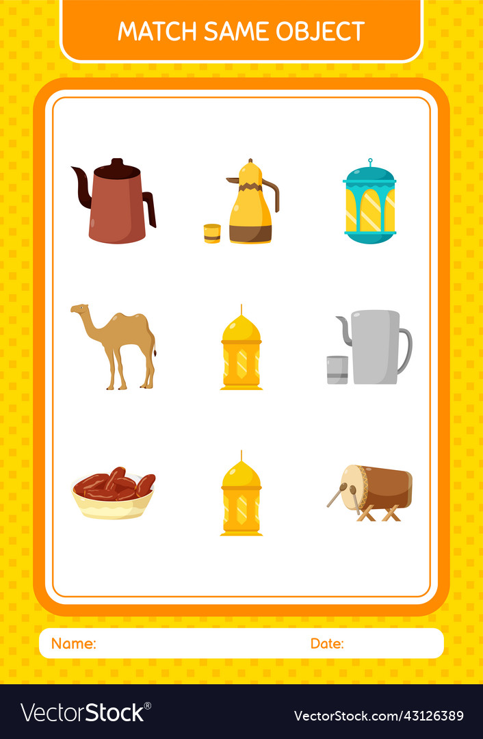 Match with same object game ramadan icon