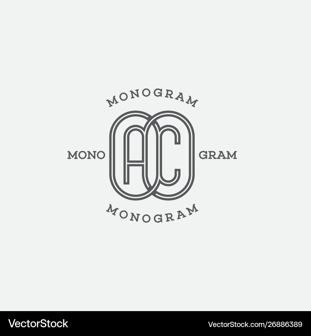 Monogram ac Royalty Free Vector Image - VectorStock