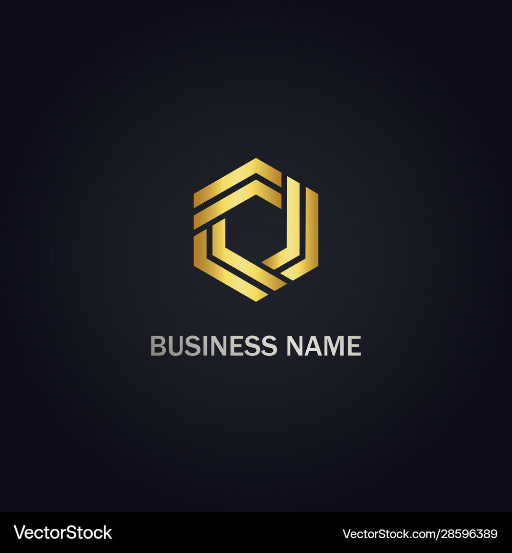 Polygon circle technology logo Royalty Free Vector Image