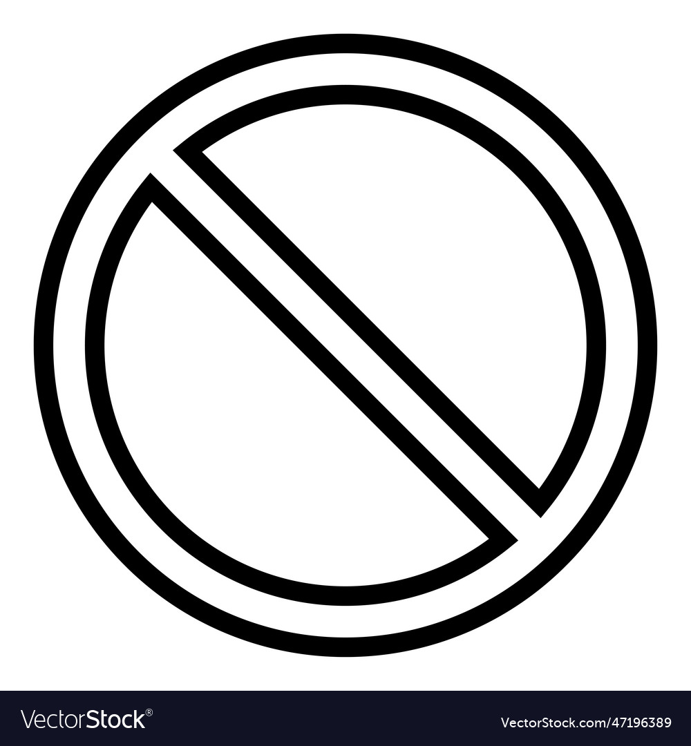 Sign forbidden. Icon symbol ban. Red circle sign stop entry ang slash line  isolated on transparent background. Mark prohibited. Stock Vector