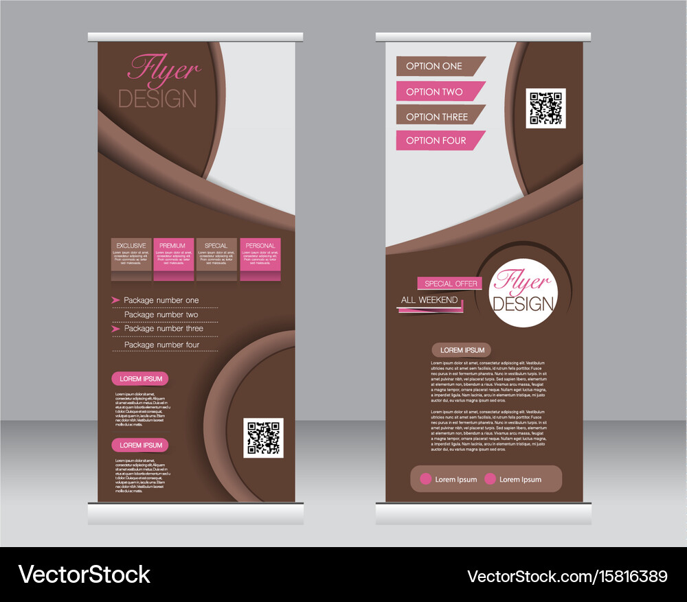 Roll Up Banner Stand Template Royalty Free Vector Image