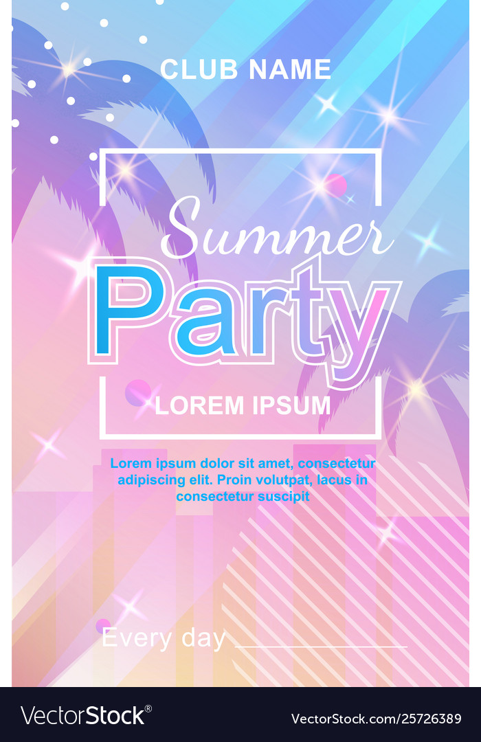 Summer party in night club on tropical beach flyer