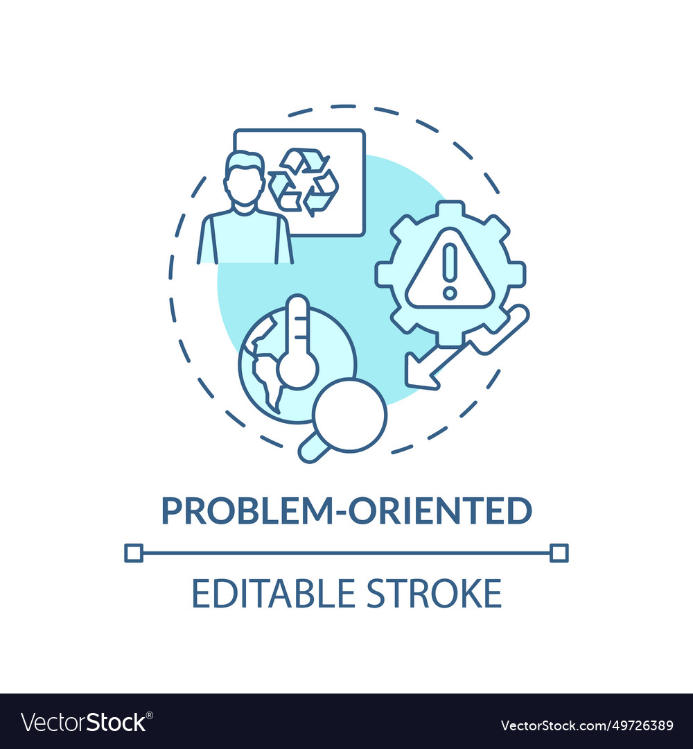 Thin line simple blue problem oriented icon