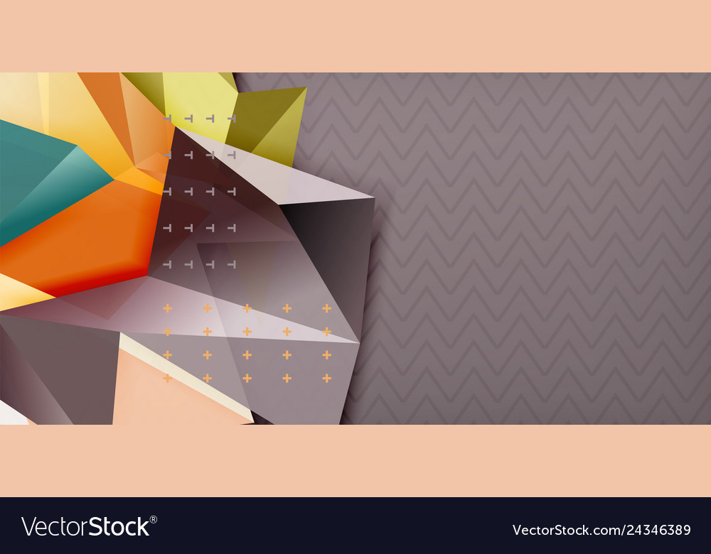 Triangular low poly background design vector image Triangular low poly background design