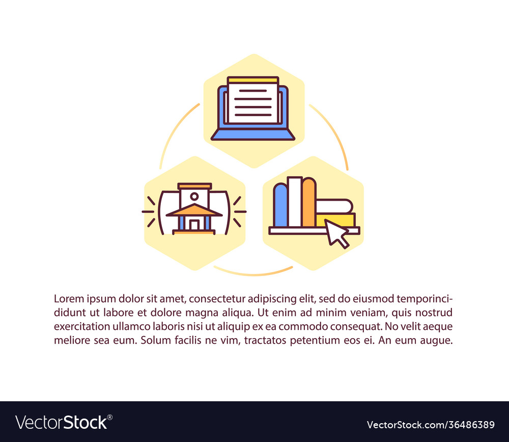 Types digital libraries concept icon with text vector image Types digital libraries concept icon with text