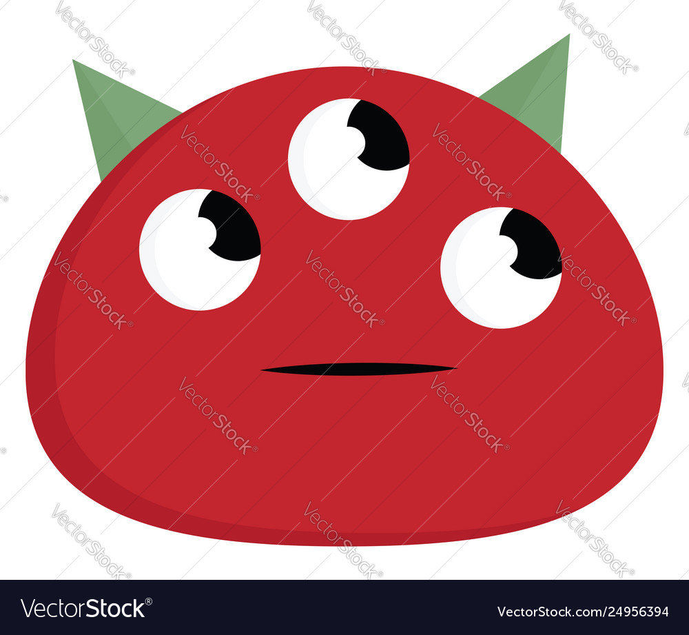 A red-colored monster planning about next