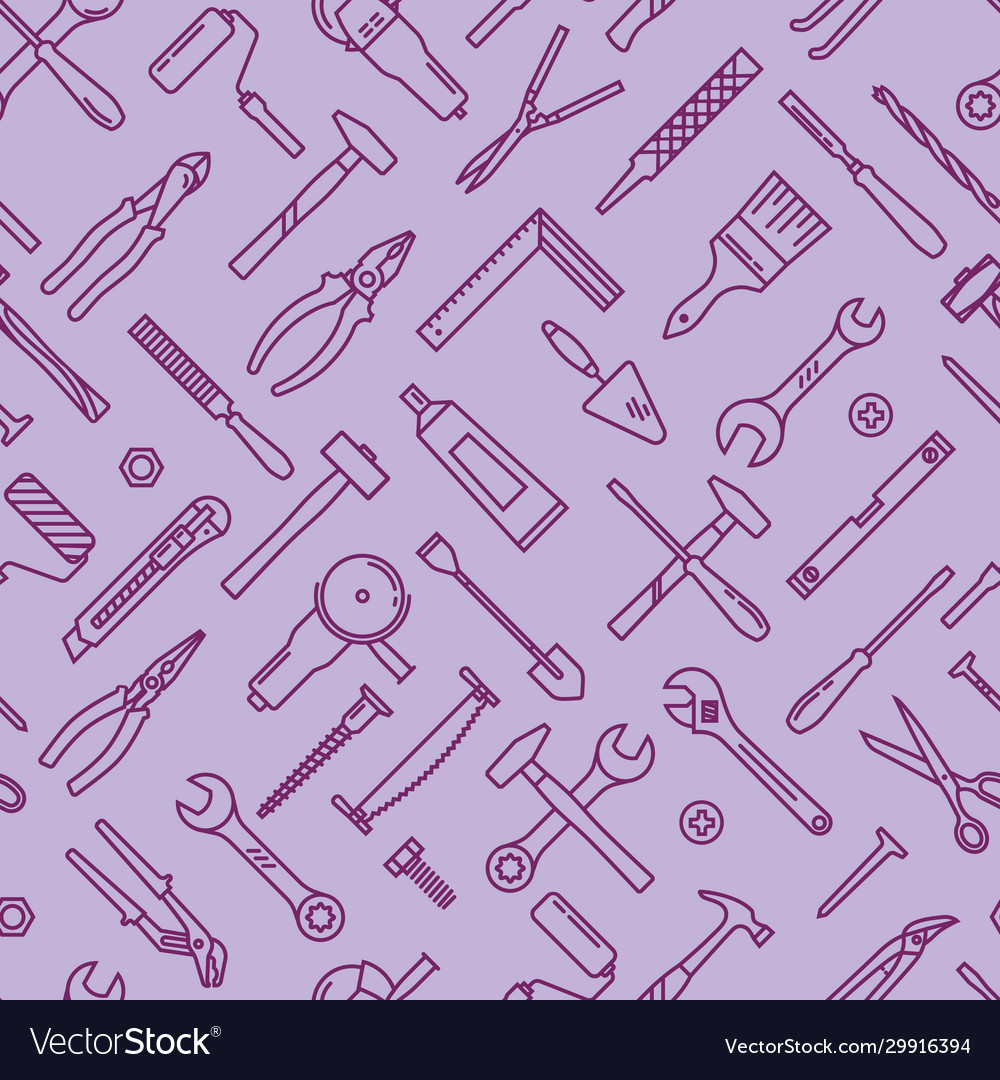A seamless pattern various tools Vector Image A seamless pattern various tools