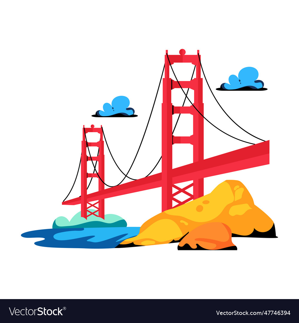 Bridge gate Royalty Free Vector Image - VectorStock