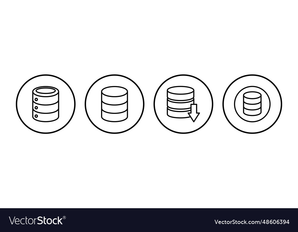 Database icon server storage vector image Database icon server storage