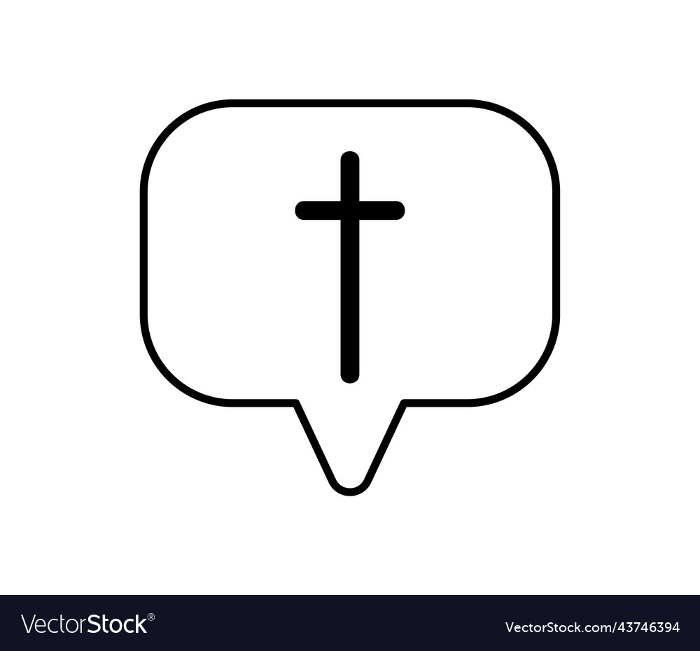 Emblem with cross in bubble communication vector image Emblem with cross in bubble communication
