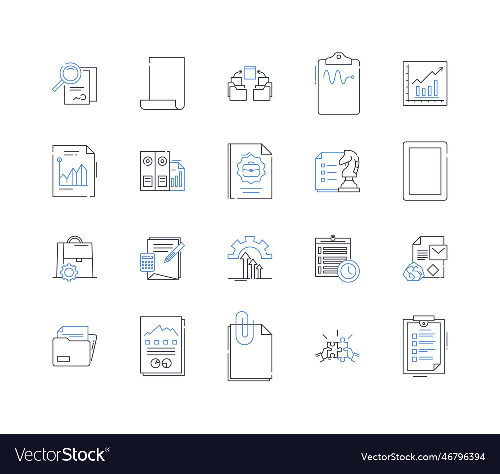 Information handling line icons collection data Vector Image Information handling line icons collection data
