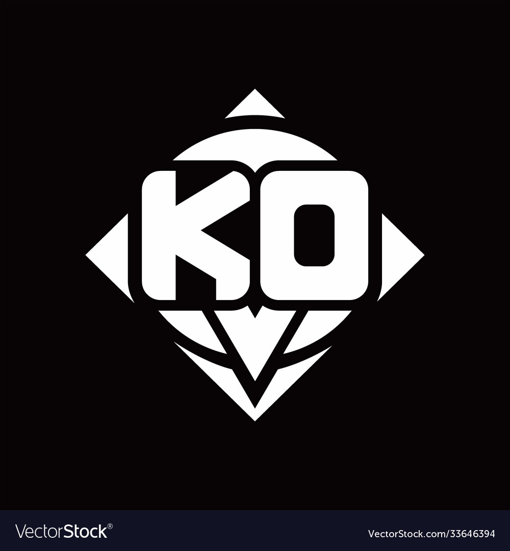 Kd logo monogram with circle shape and square