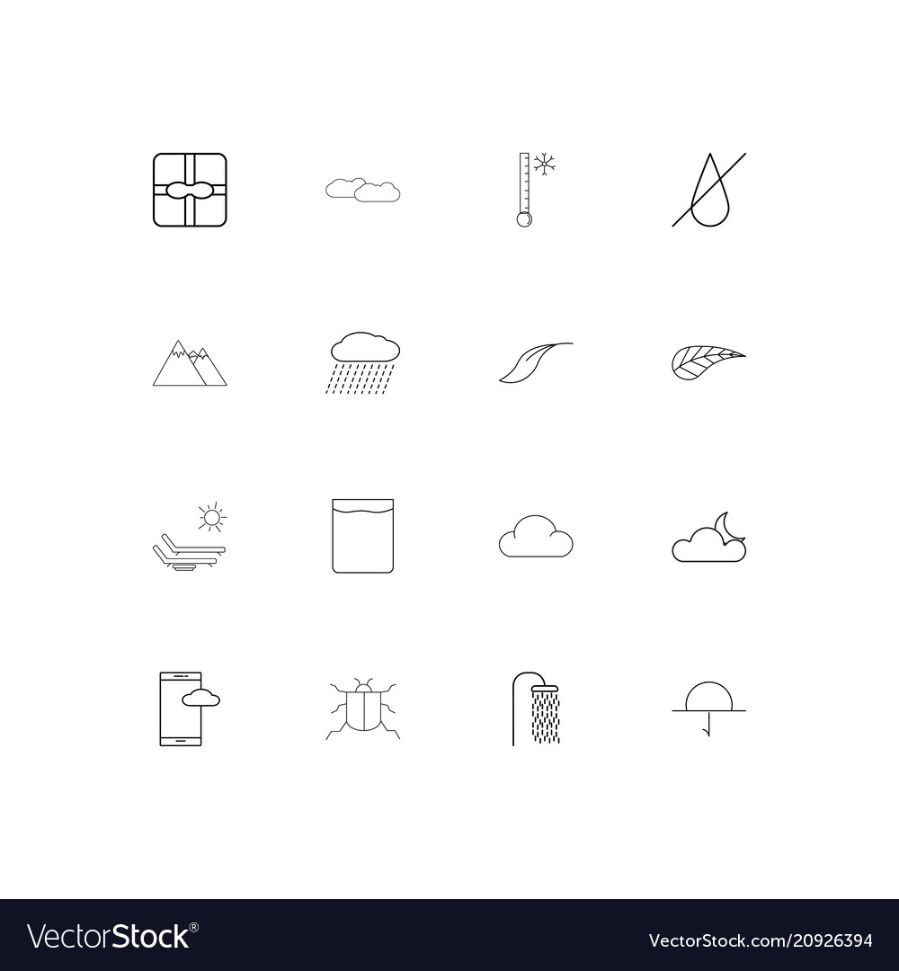 Nature linear thin icons set outlined simple