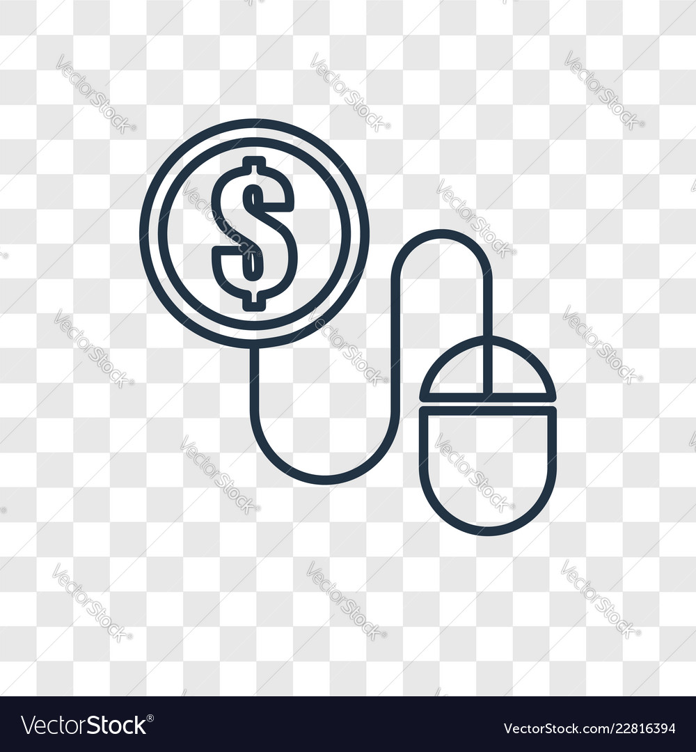 Pay per click concept linear icon isolated
