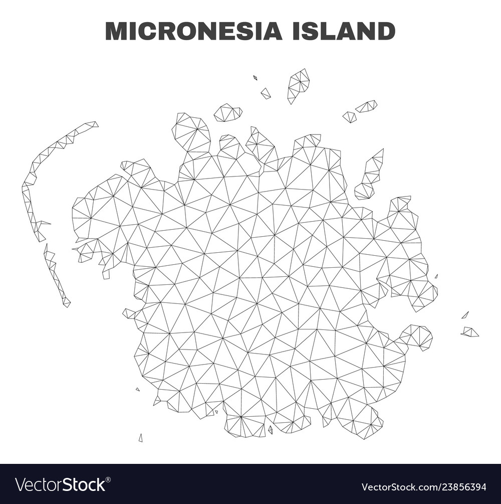 Polygonal mesh micronesia island map Royalty Free Vector