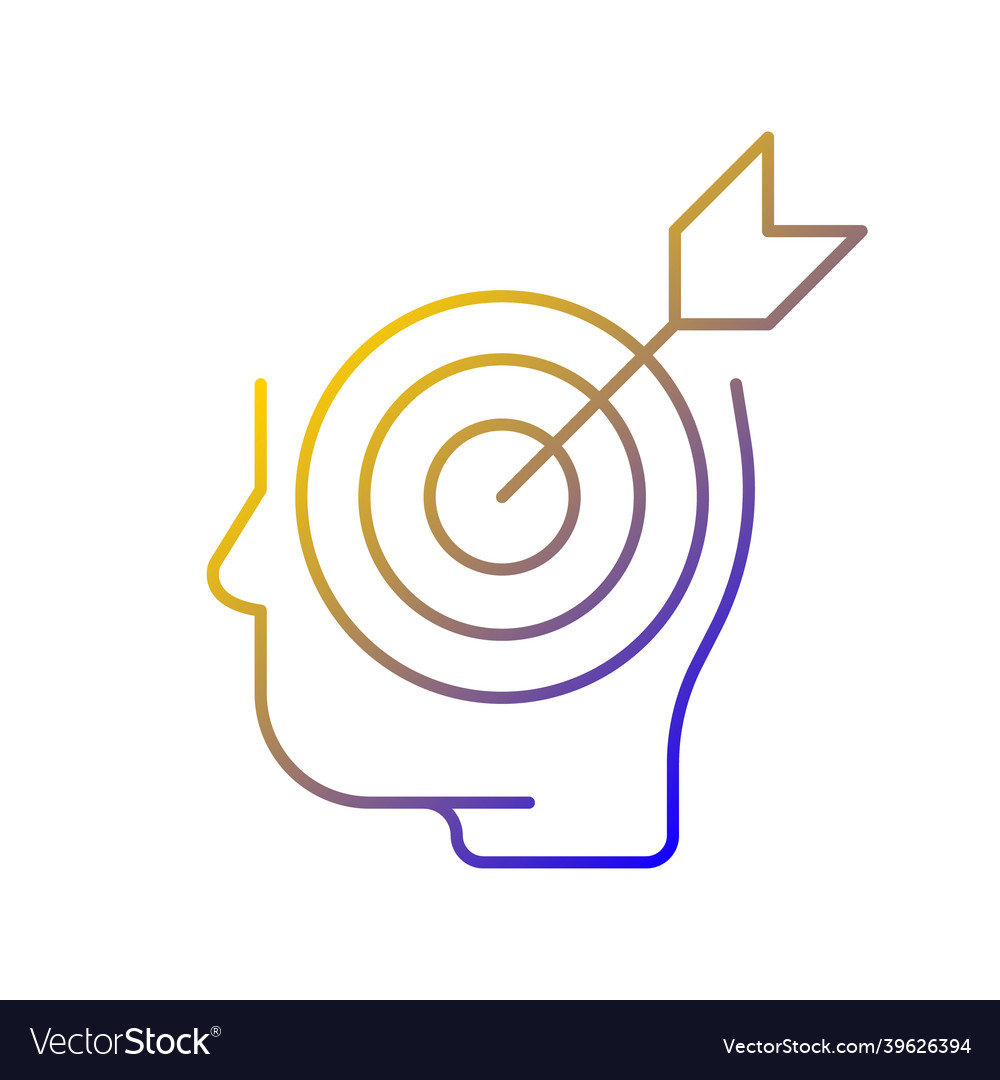 Precise knowledge gradient linear icon vector image Precise knowledge gradient linear icon