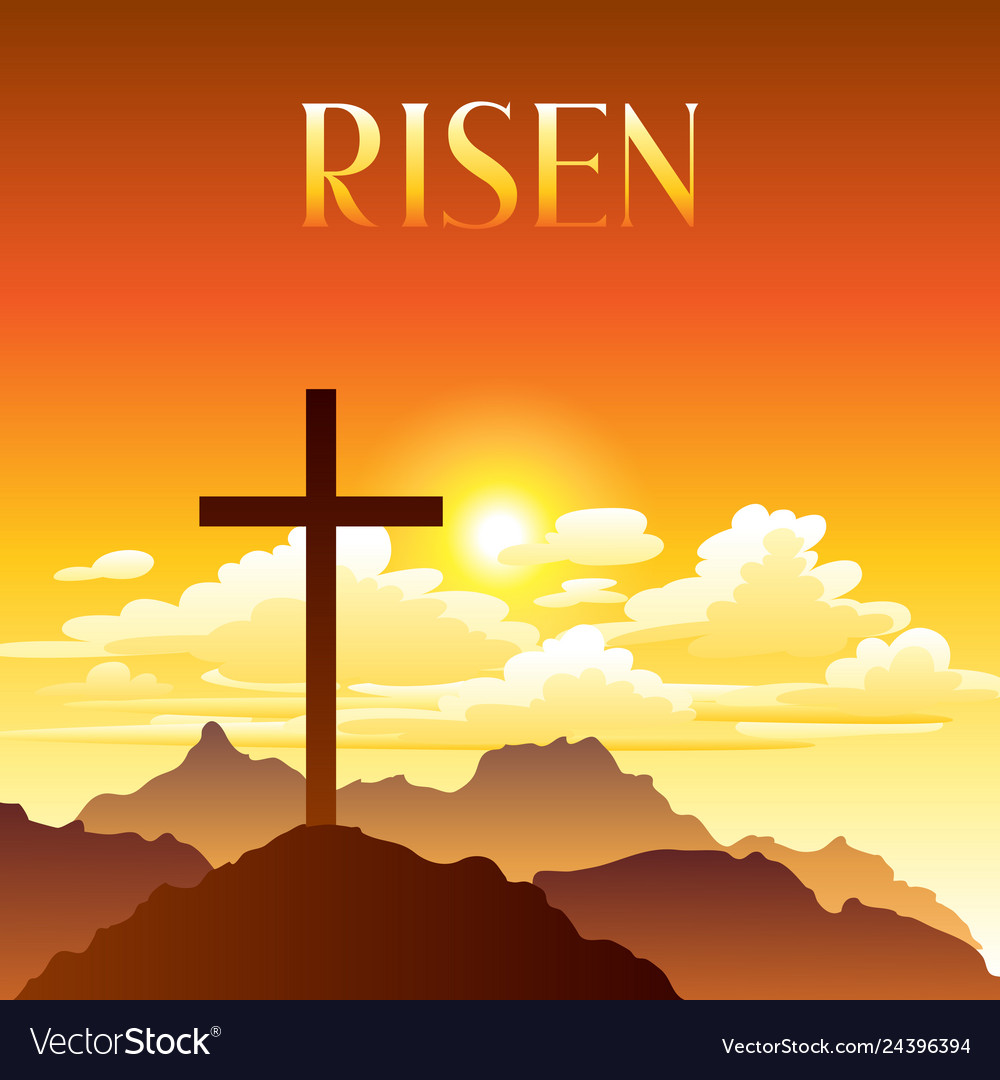 Risen easter greeting card Royalty Free Vector Image