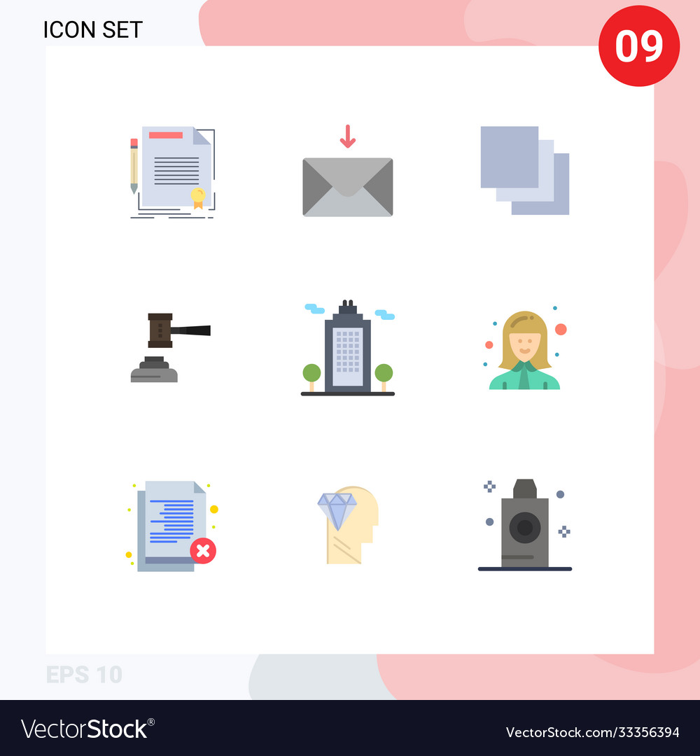 Set 9 modern ui icons symbols signs for judge