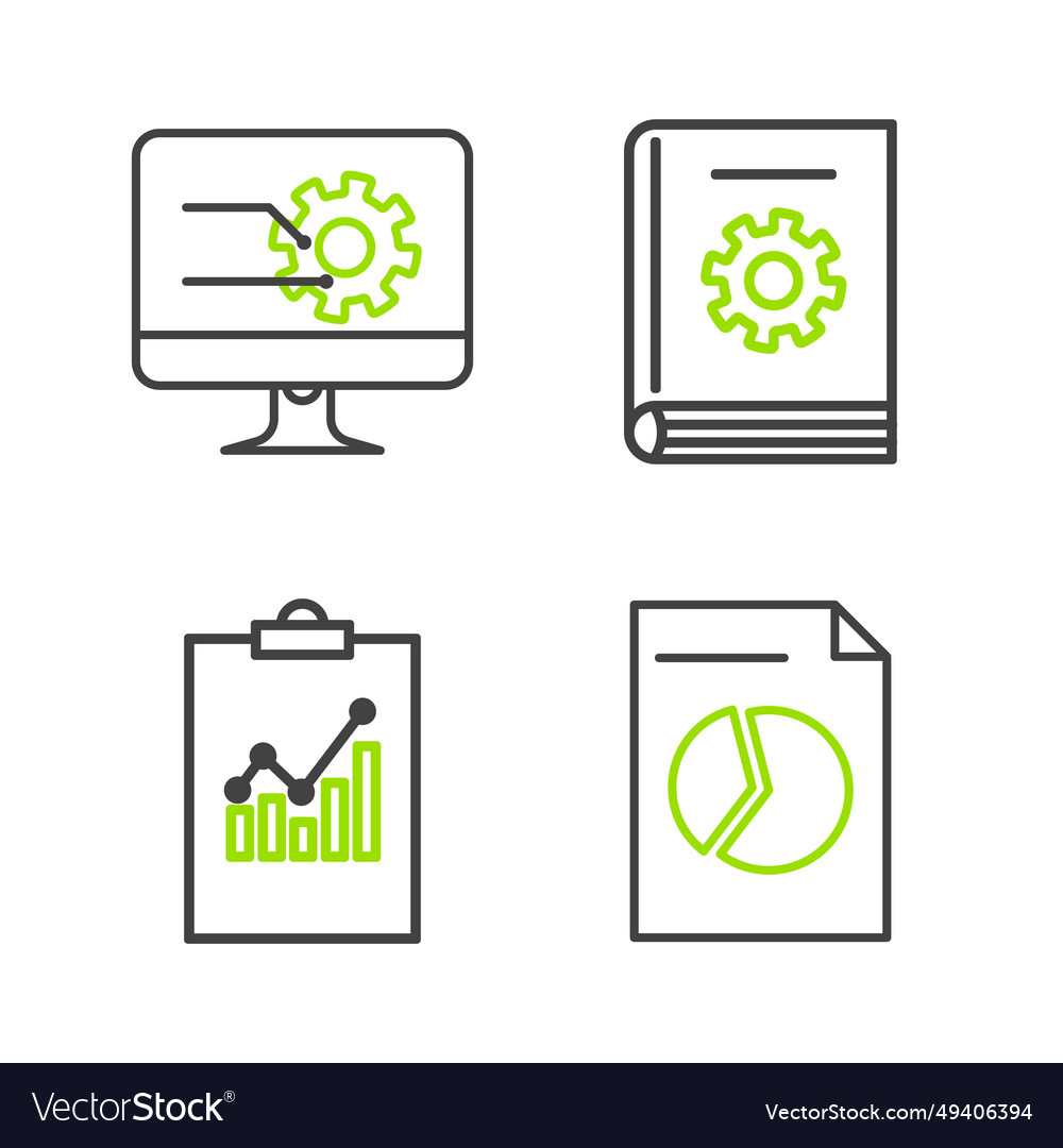 Set line document with graph chart clipboard user