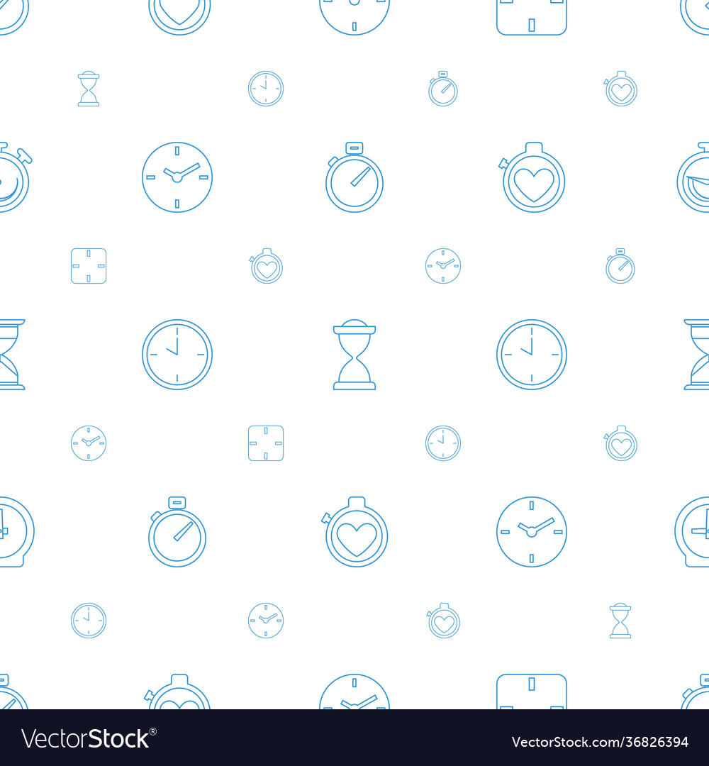 Timer icons pattern seamless white background