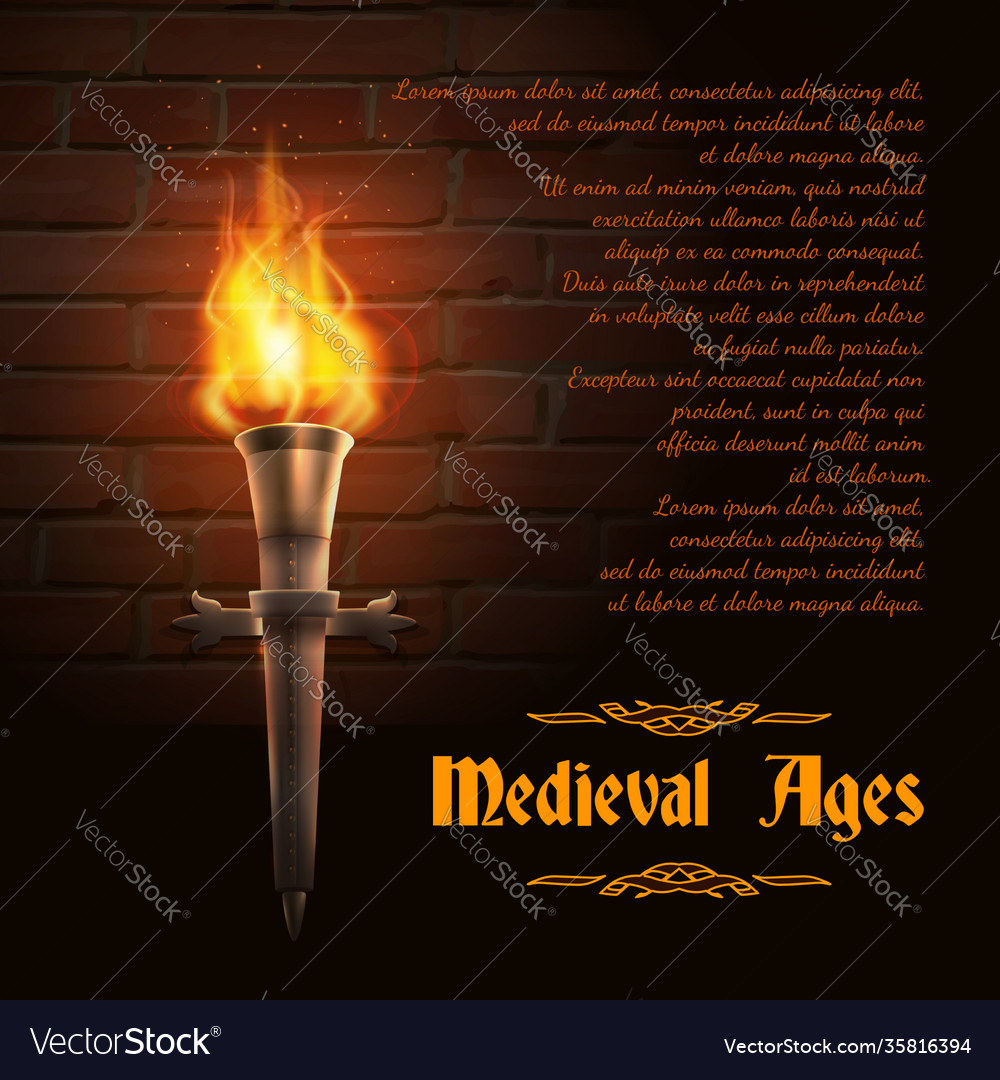 Torch realistic background vector image Torch realistic background