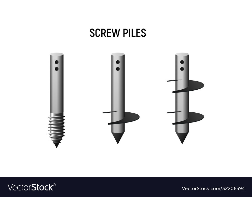 Types screw piles Royalty Free Vector Image VectorStock