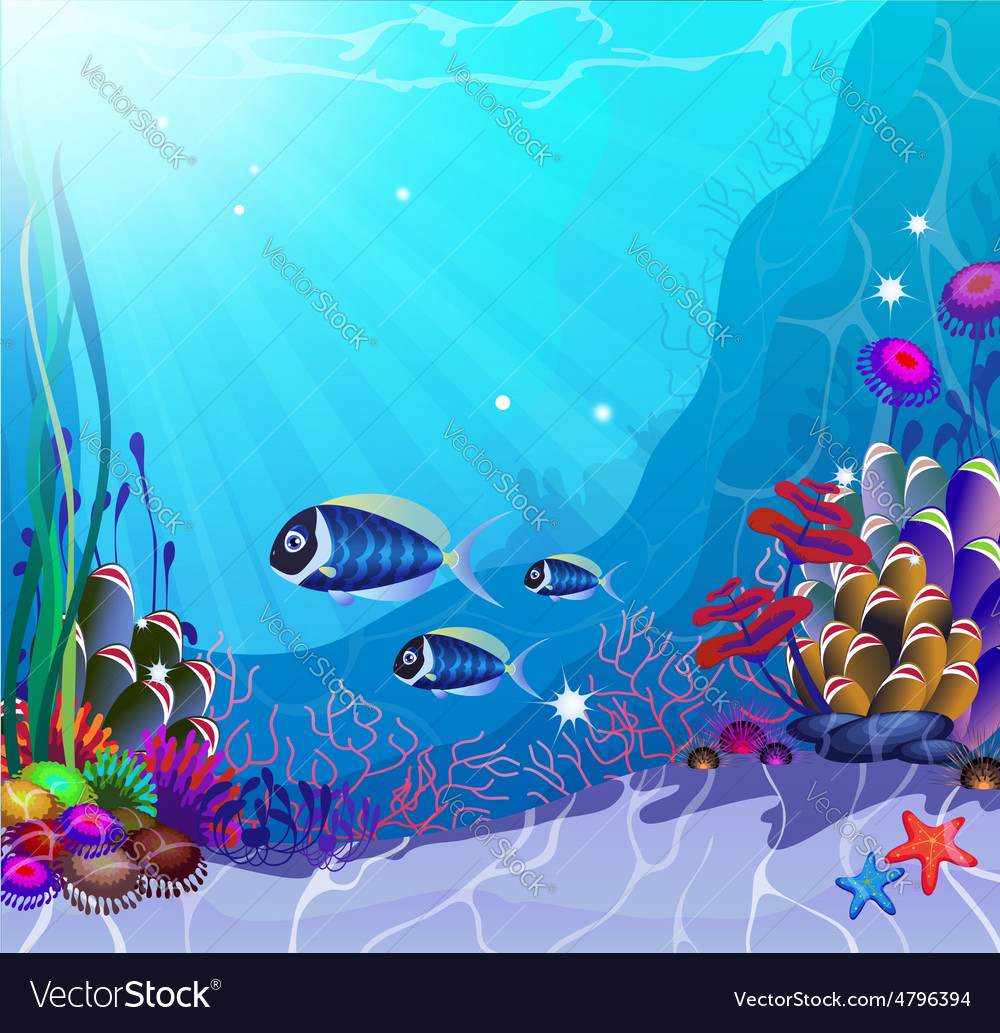 Underwater Life Royalty Free Vector Image - VectorStock