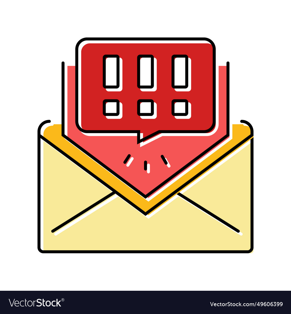 Alert message color icon vector image Alert message color icon