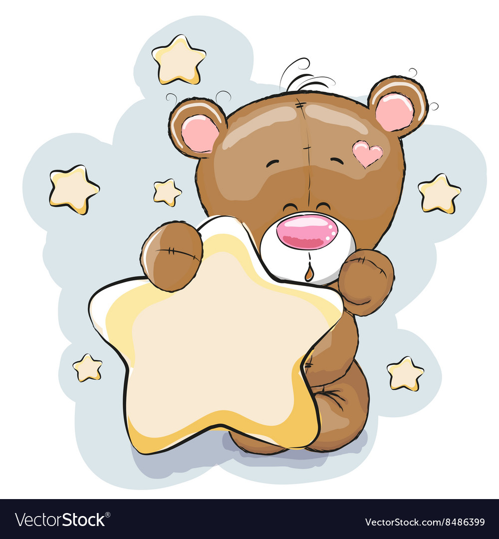 Bear with star Royalty Free Vector Image - VectorStock