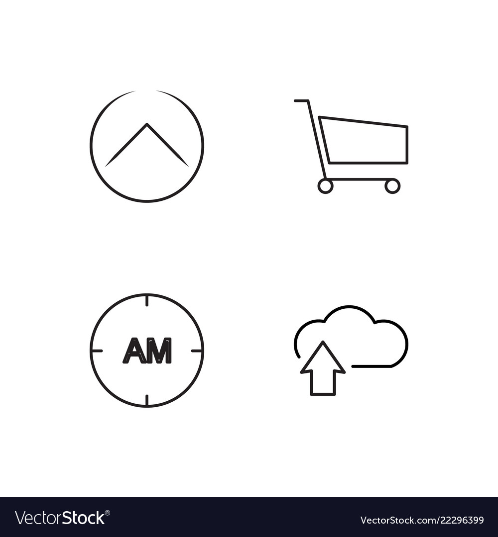 Business simple outlined icons set