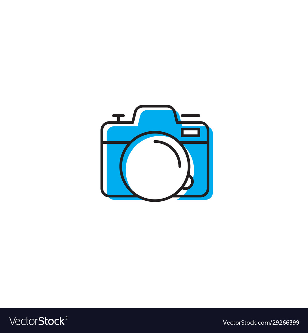 Camera flat icon isolated on white background