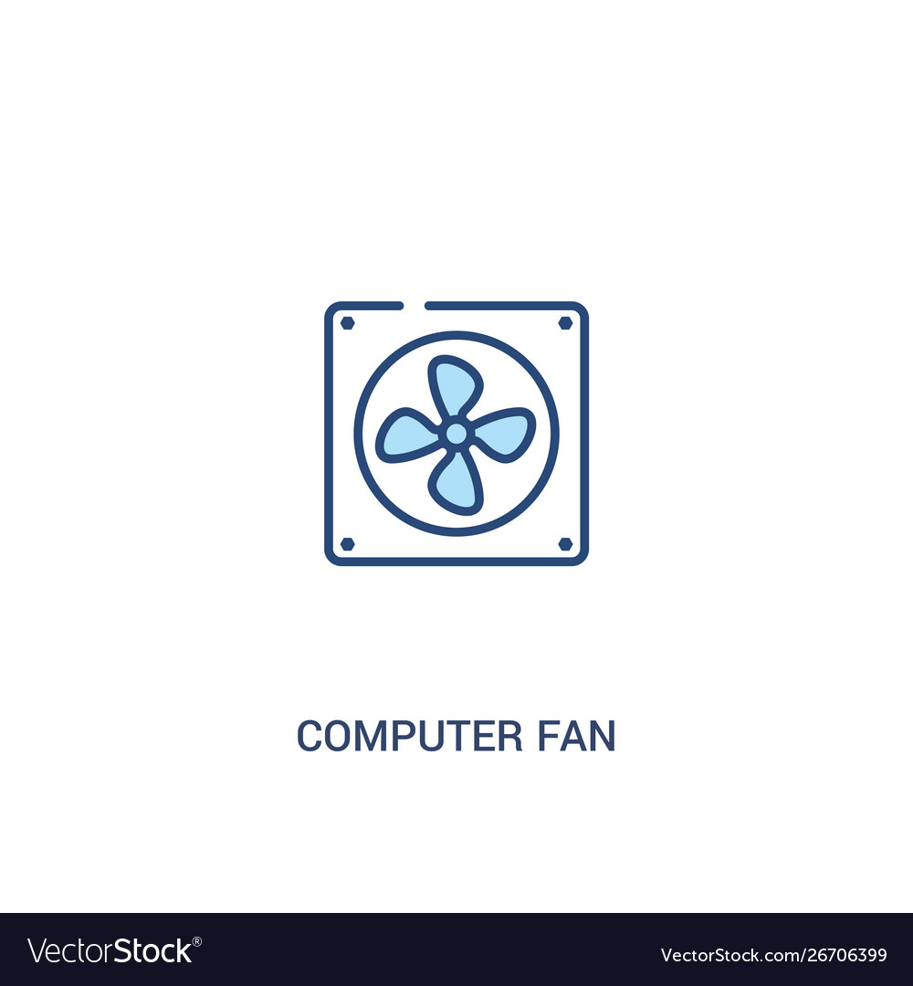 Computer Fan Konzept 2 farbige Icon einfache Linie