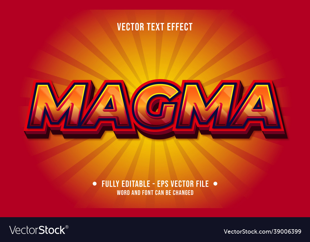 Editable text effect gradient magma with red vector image Editable text effect gradient magma with red