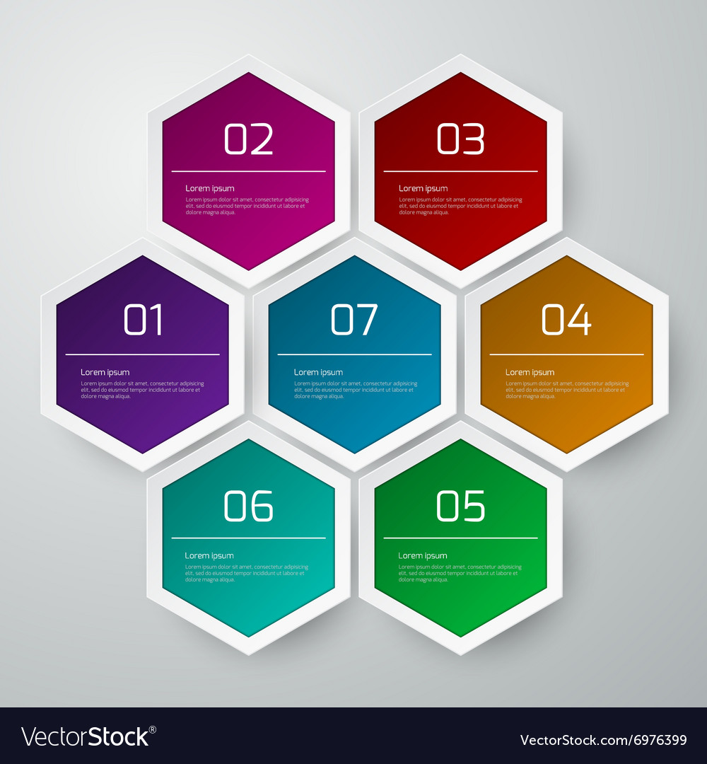 Infographics hexagons Royalty Free Vector Image