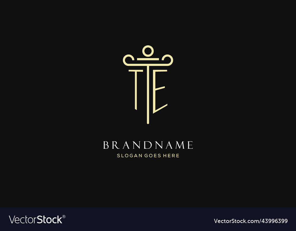 Luxury modern monogram te logo for law firm