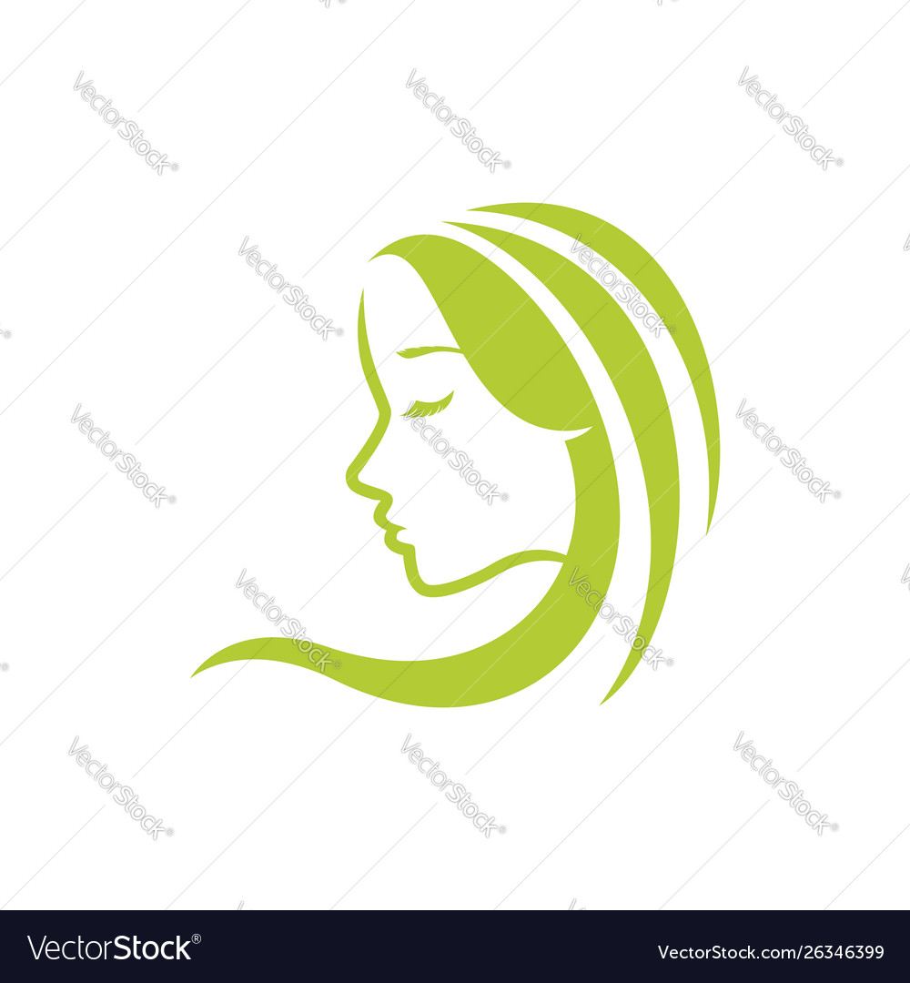 Nature Beauty Logo Design Template Woman Vector Image