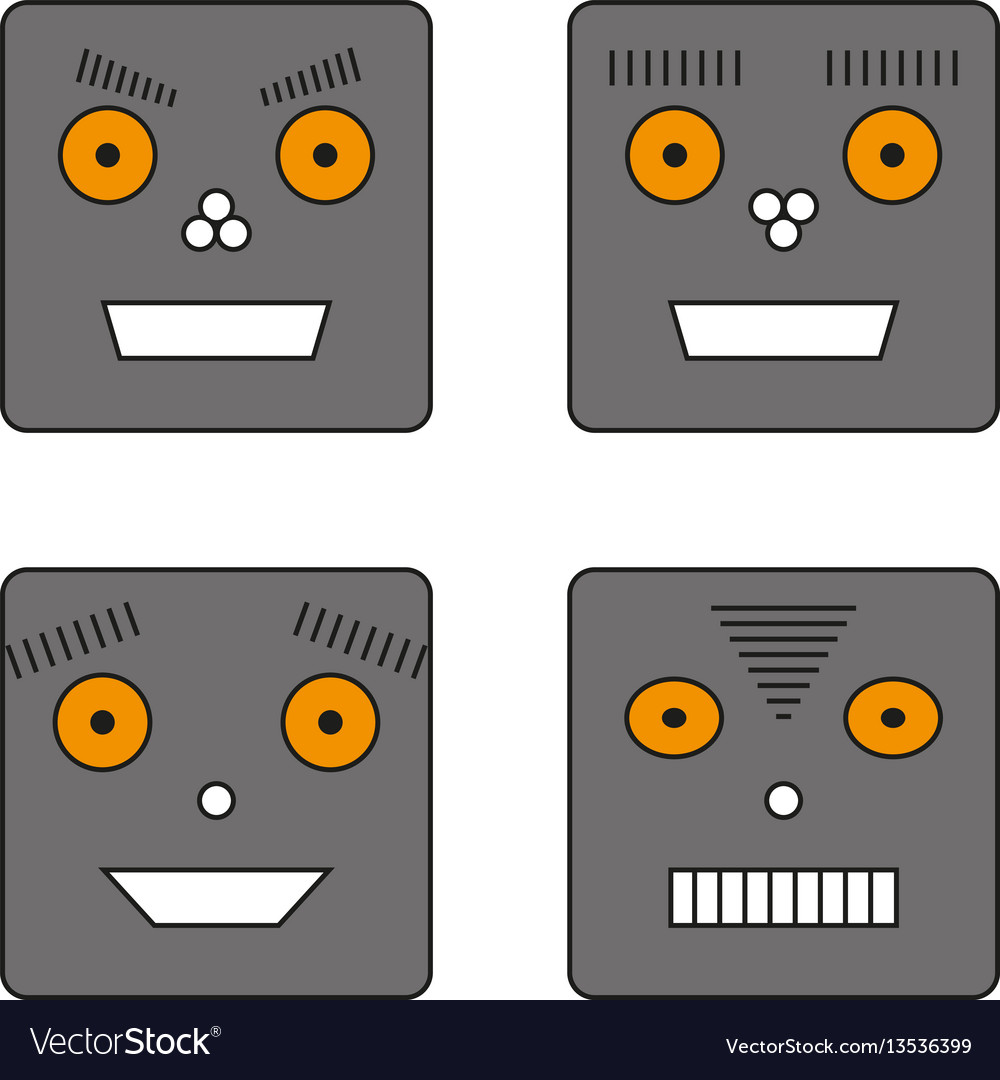 Set of four robots vector image Set of four robots