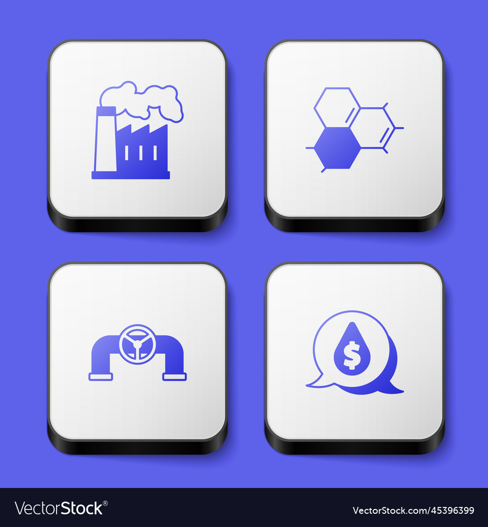 Set oil and gas industrial factory molecule