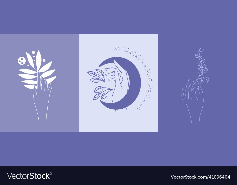 A set posters palette design very peri