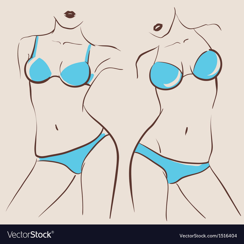 Beautiful woman bodies in bikini Royalty Free Vector Image Beautiful woman bodies in bikini Royalty Free Vector Image