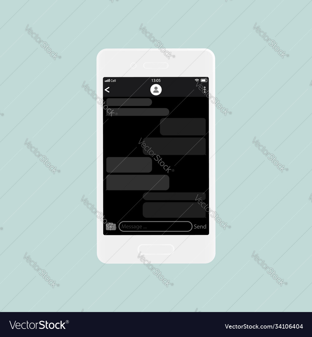 Chatting interface on screen smartphone empty vector image Chatting interface on screen smartphone empty