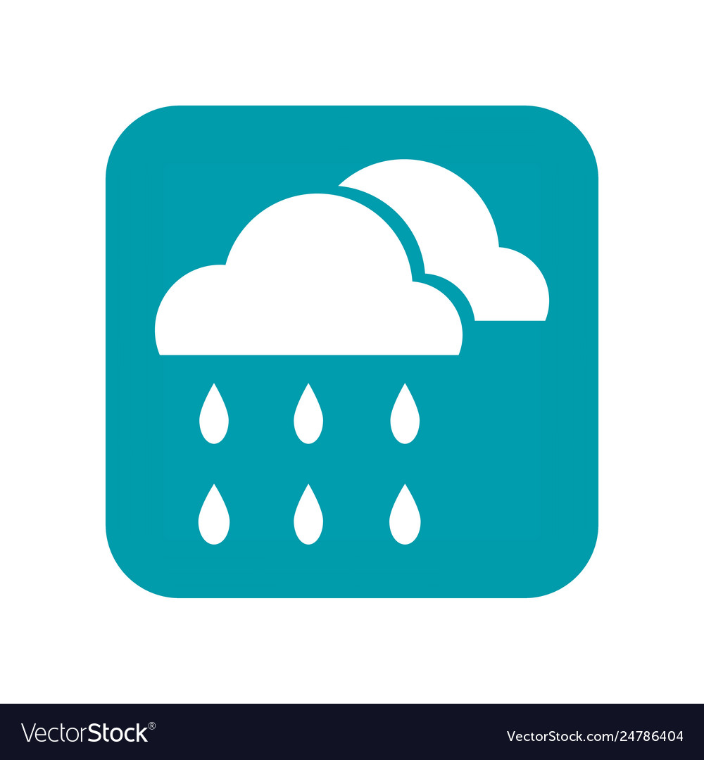 Clouds and rain weather forecast flat icon Vector Image